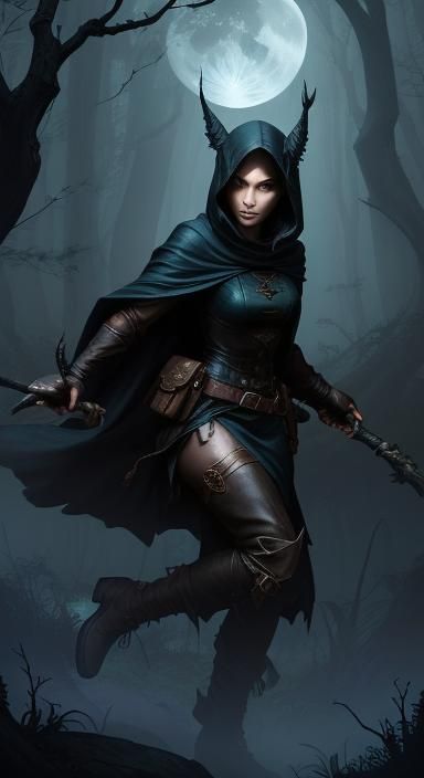 Misty Forest Rogue Fantasy Illustration