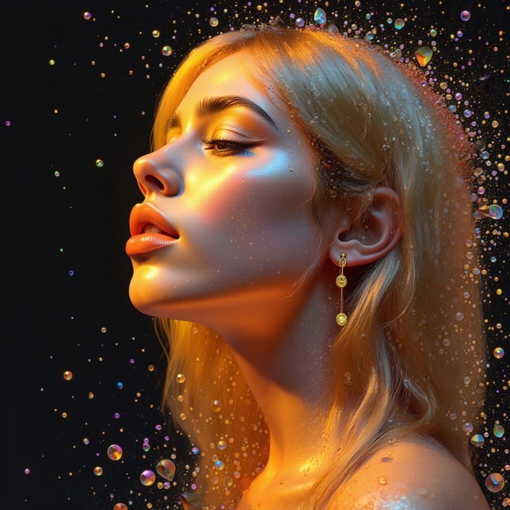 Rainbow Woman in Dreamy Fantasy Art Style