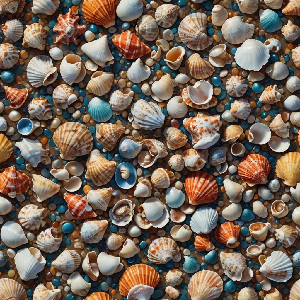 Hyperrealistic Seashell Crustacean Splash Art