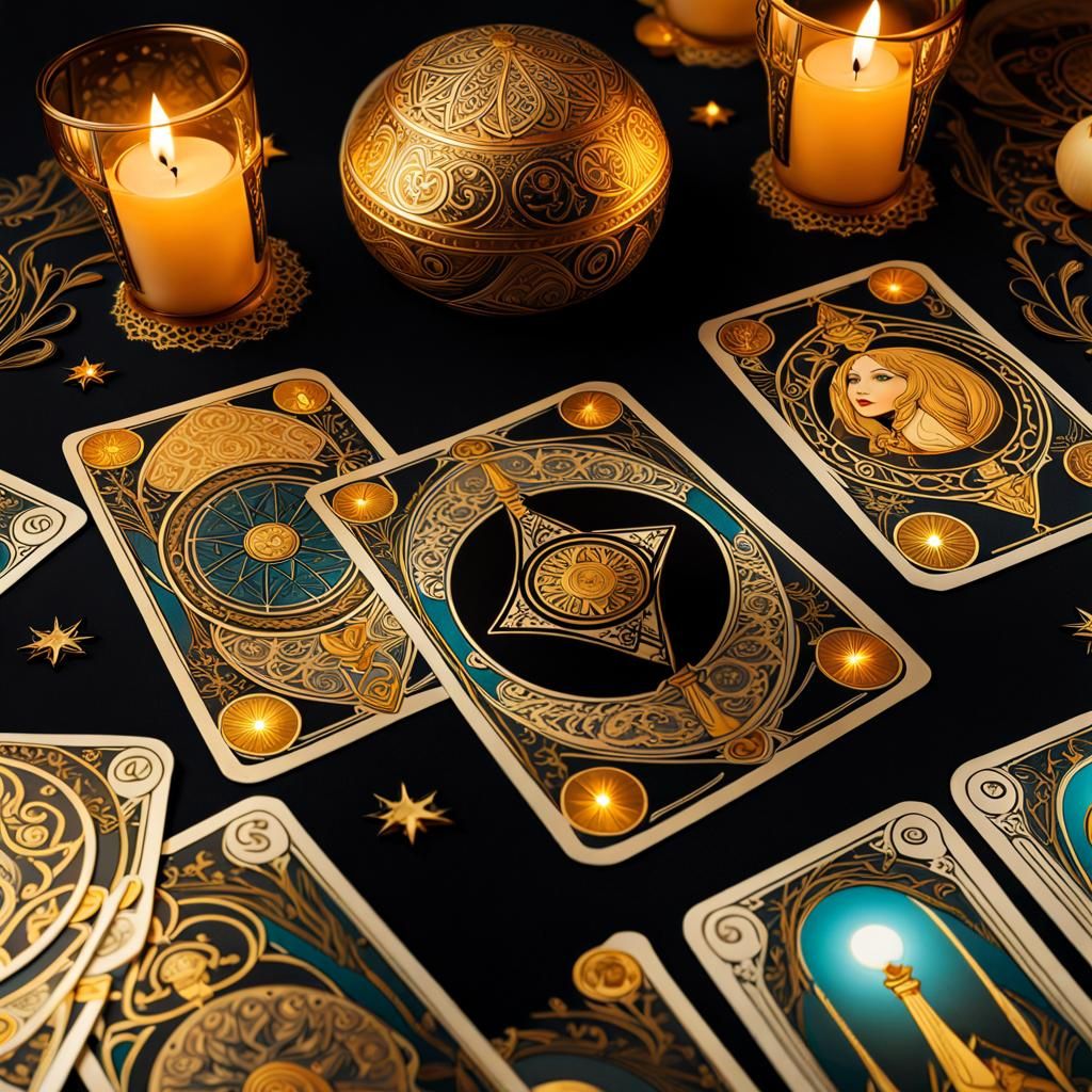 Art Nouveau Tarot Cards with Crystal Ball