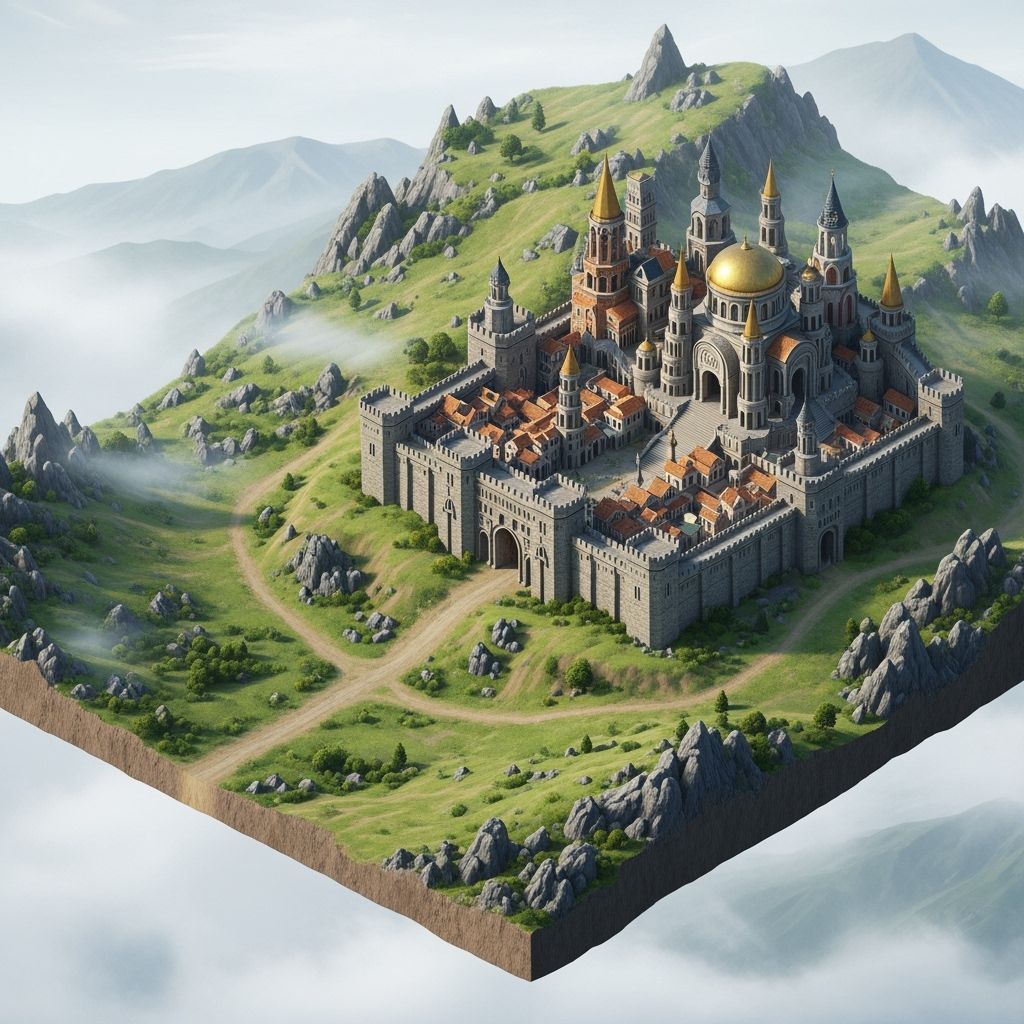 Tactical RPG Diorama: Ebveliom Fortress in Cold Tropical Pár...