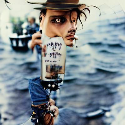 Intense Digital Portrait with Stylized Features