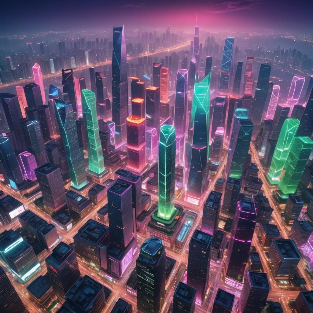 Futuristic Beijing Cityscape in Astral Illustration Style