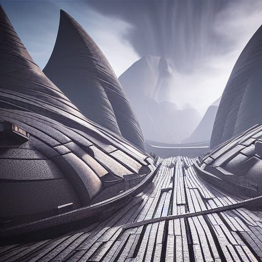 Futuristic Mordor: A Technological Dark Fortress