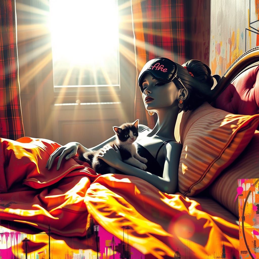Luxurious Mannequin Wakes Up to Morning Radiance in Vibrant ...