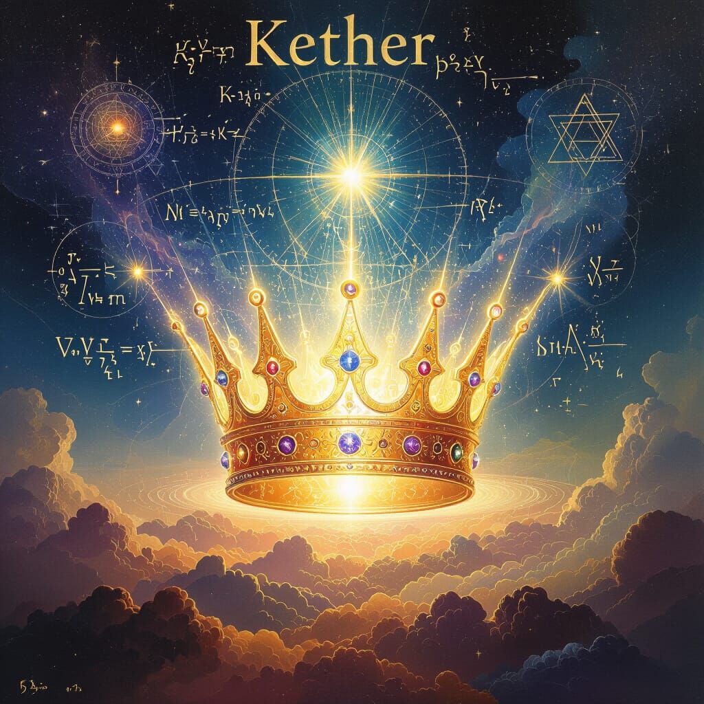 Kether: Radiant Crown of Light in Cosmic Void