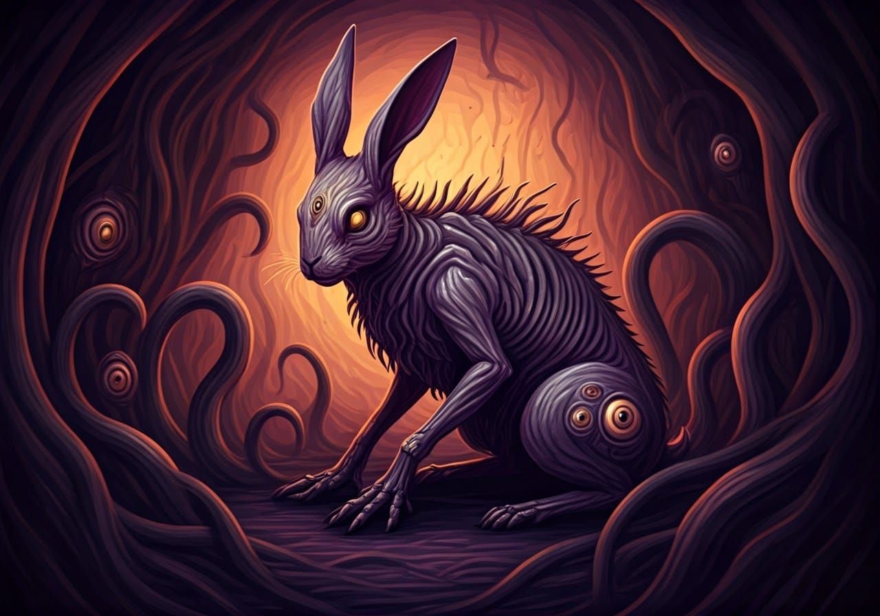 Eldritch Rabbit Emerges from the Shadows