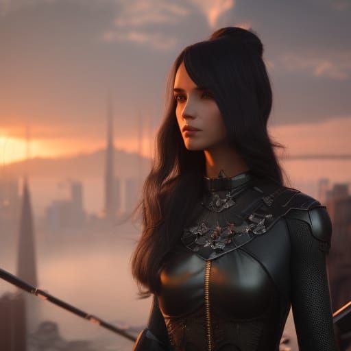 Hyperrealistic Portrait of a Woman in Art Nouveau Style