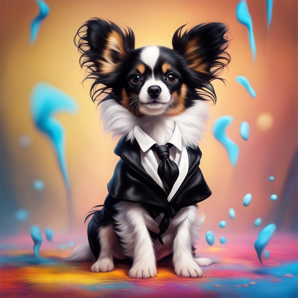 Zatanna Papillon Puppy: Hyperrealistic Concept Art