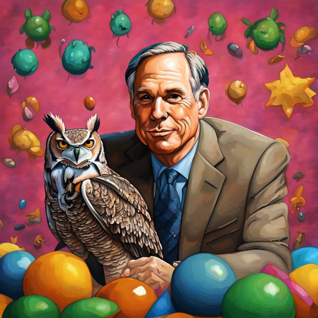 Texas Governor in a Playful Hyperrealistic Scene