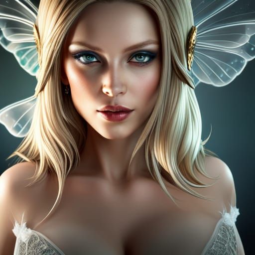 Hyperrealistic Blonde Fairy Portrait in 8K