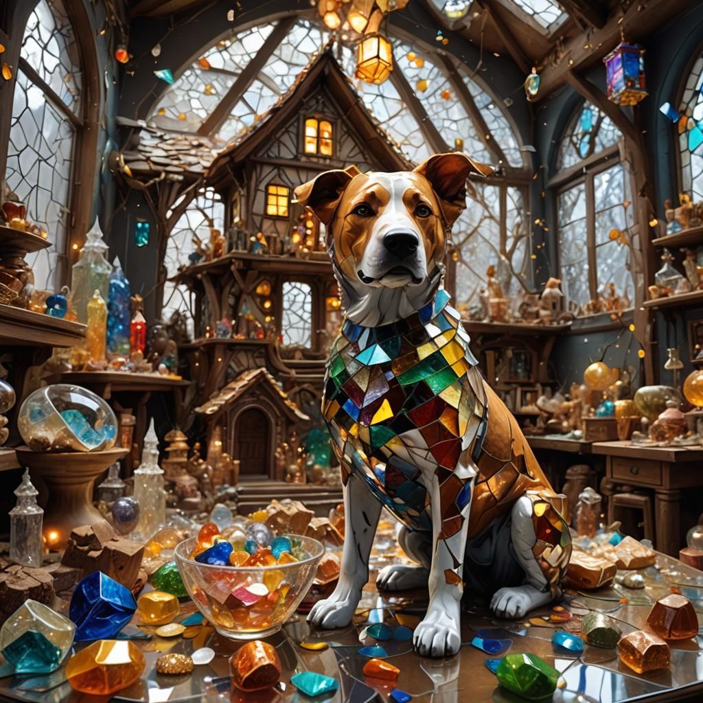 Shattered Glass Dog in Borderland Fantasy Core