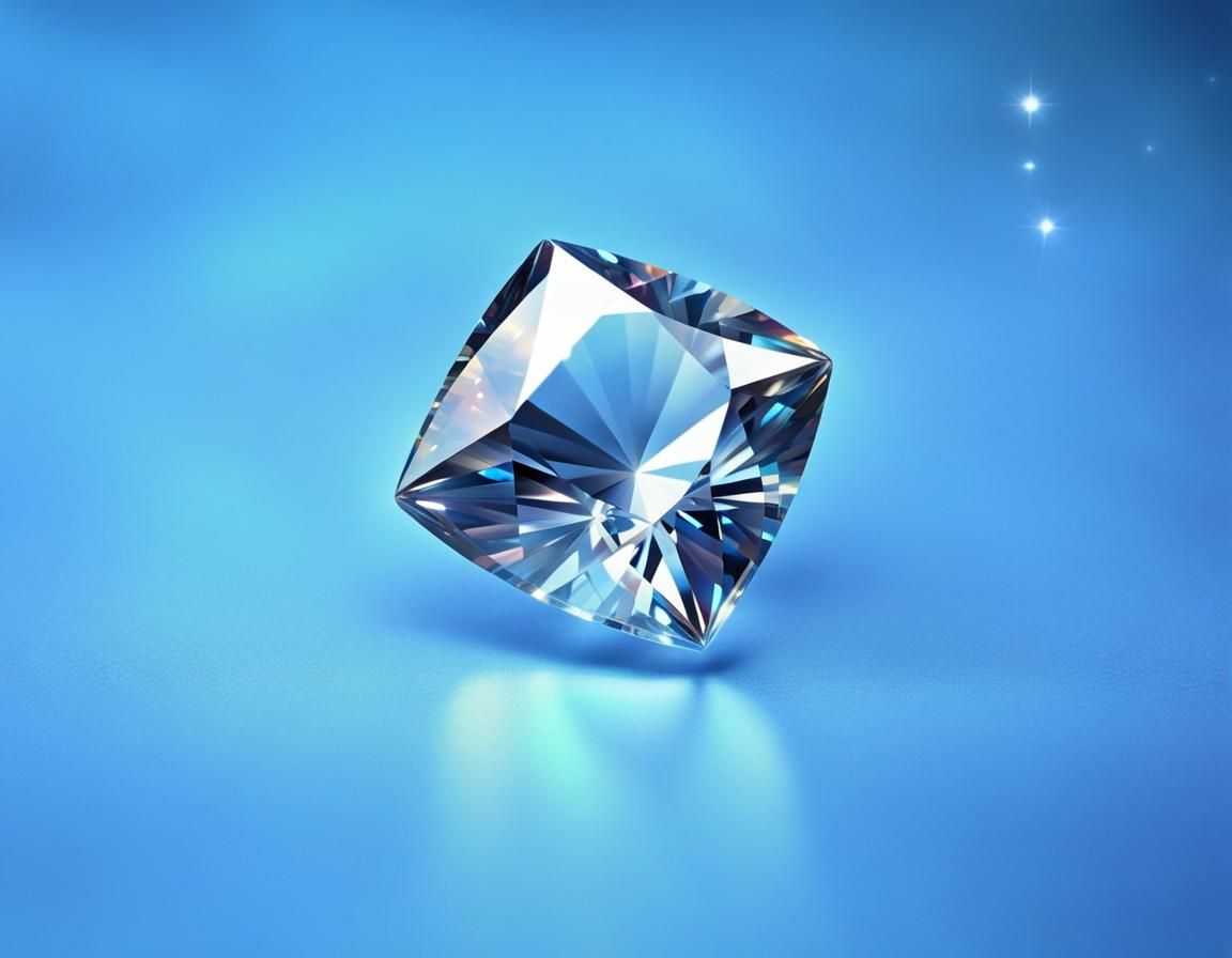Brilliant Cut Gem Surrounded by Stars