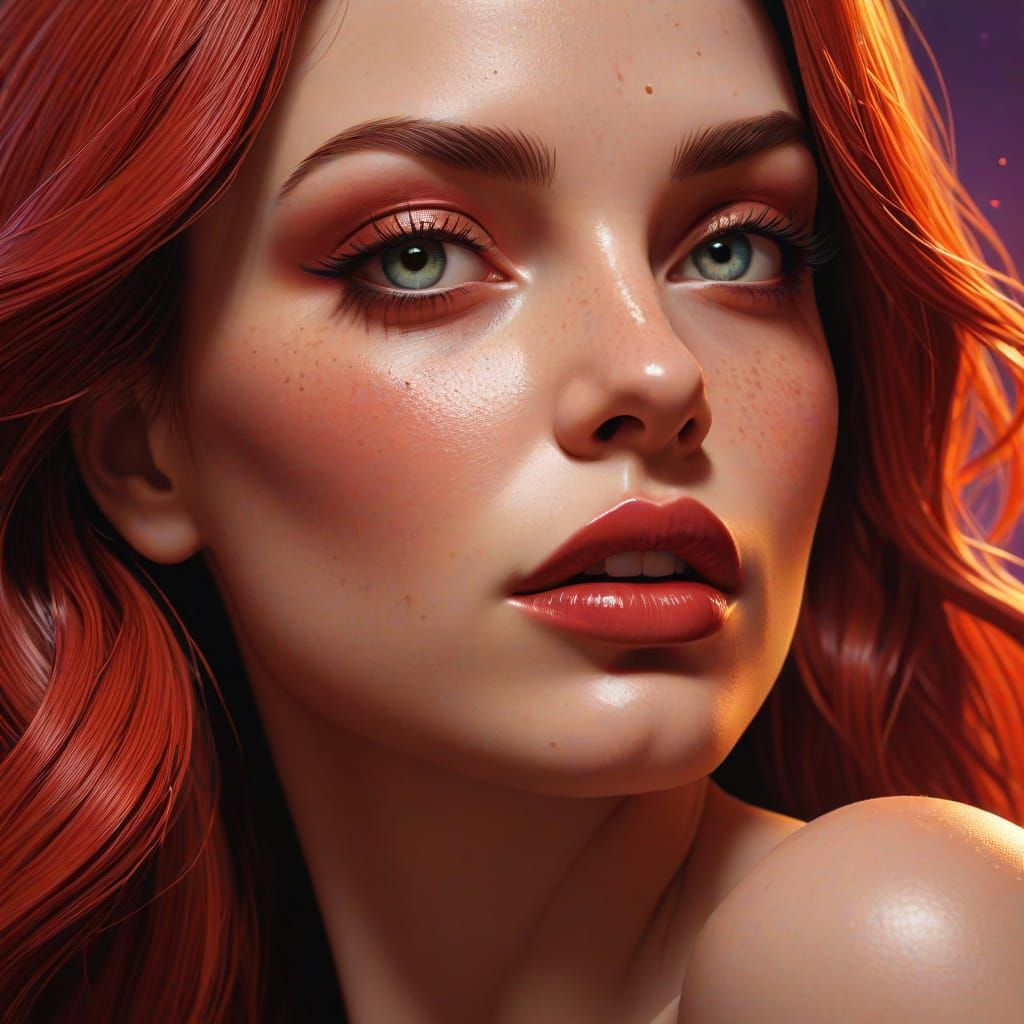 Hyperrealistic Jessica Rabbit Splash Art Portrait
