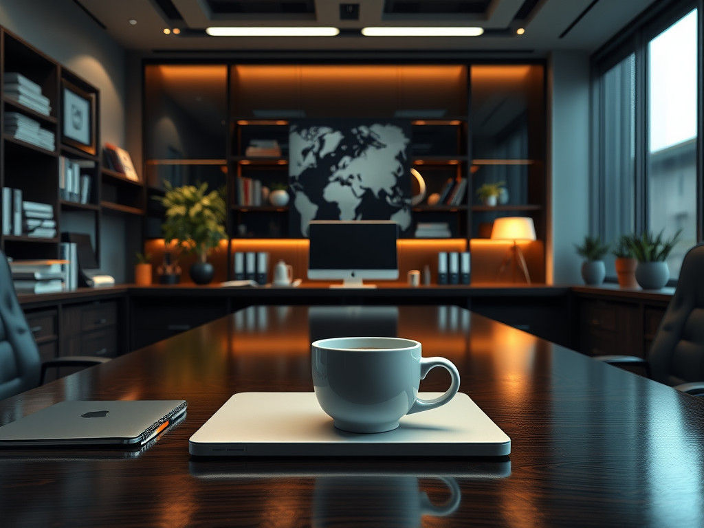 Modern Office Still Life in Hyper-Realistic Detail