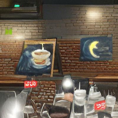 Impressionistic Night Cafe Scene