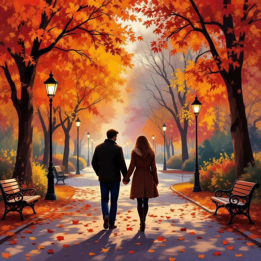 Romantic Autumn Date Night in Impressionistic Style