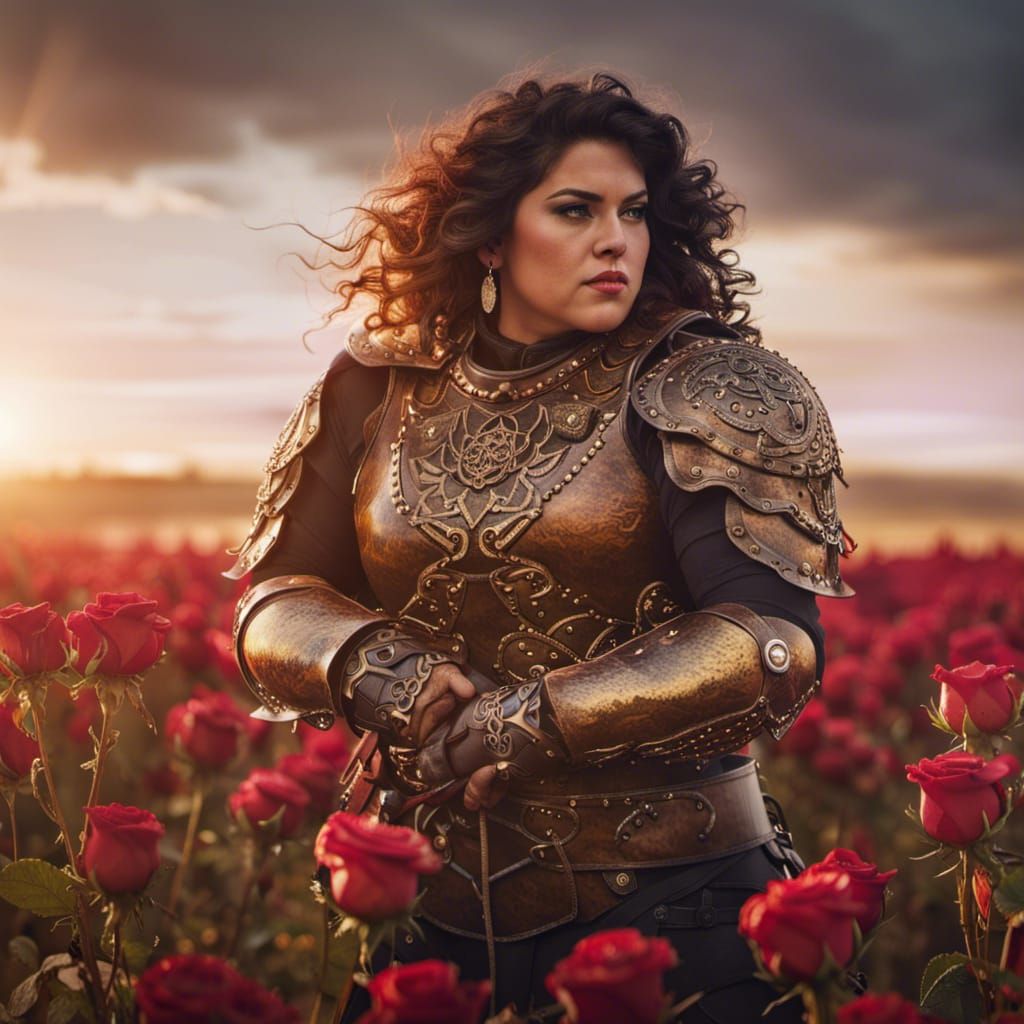 Cinematic Portrait of Latina Cleric with Rose