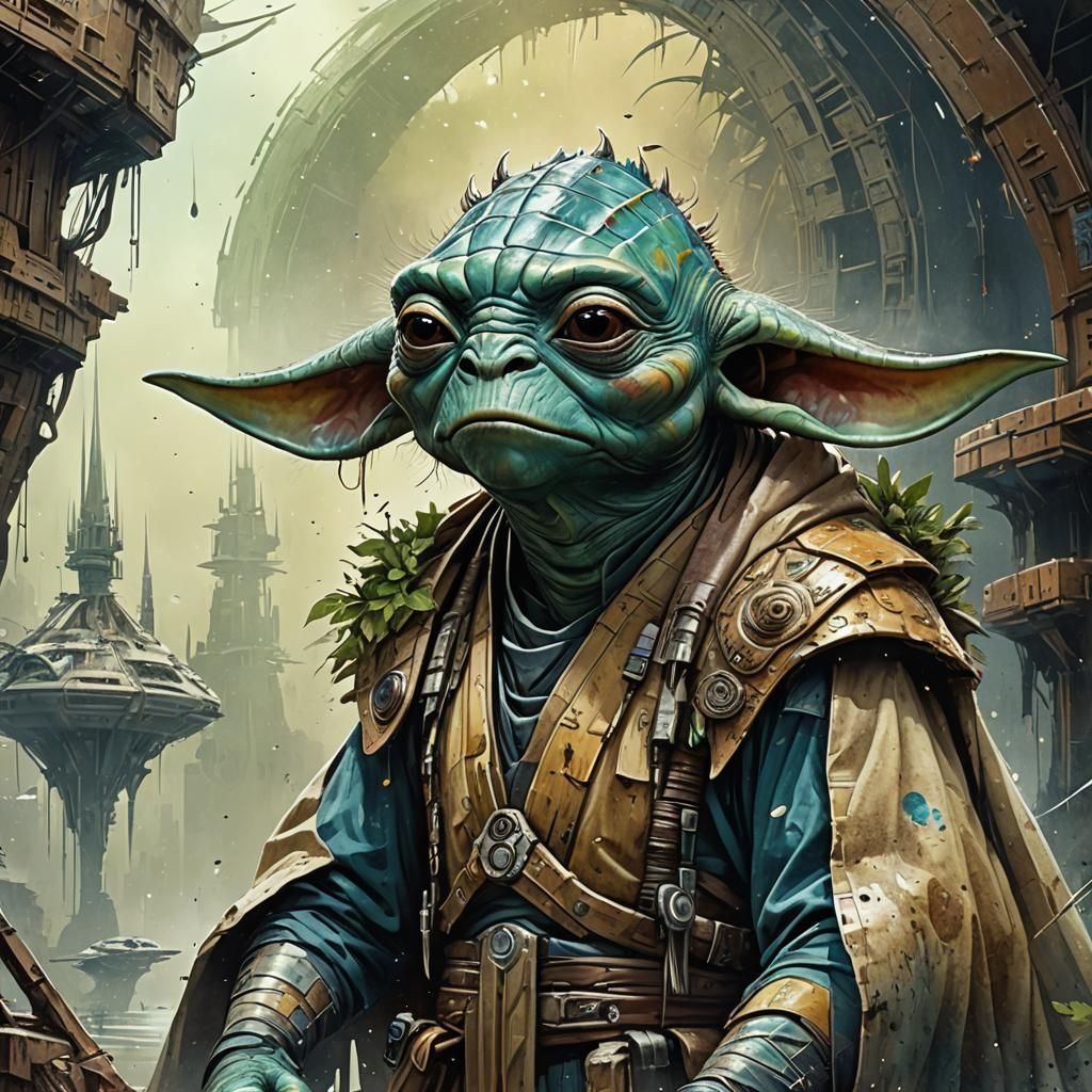 Gungan in Watercolor Style, Star Wars Fan Art