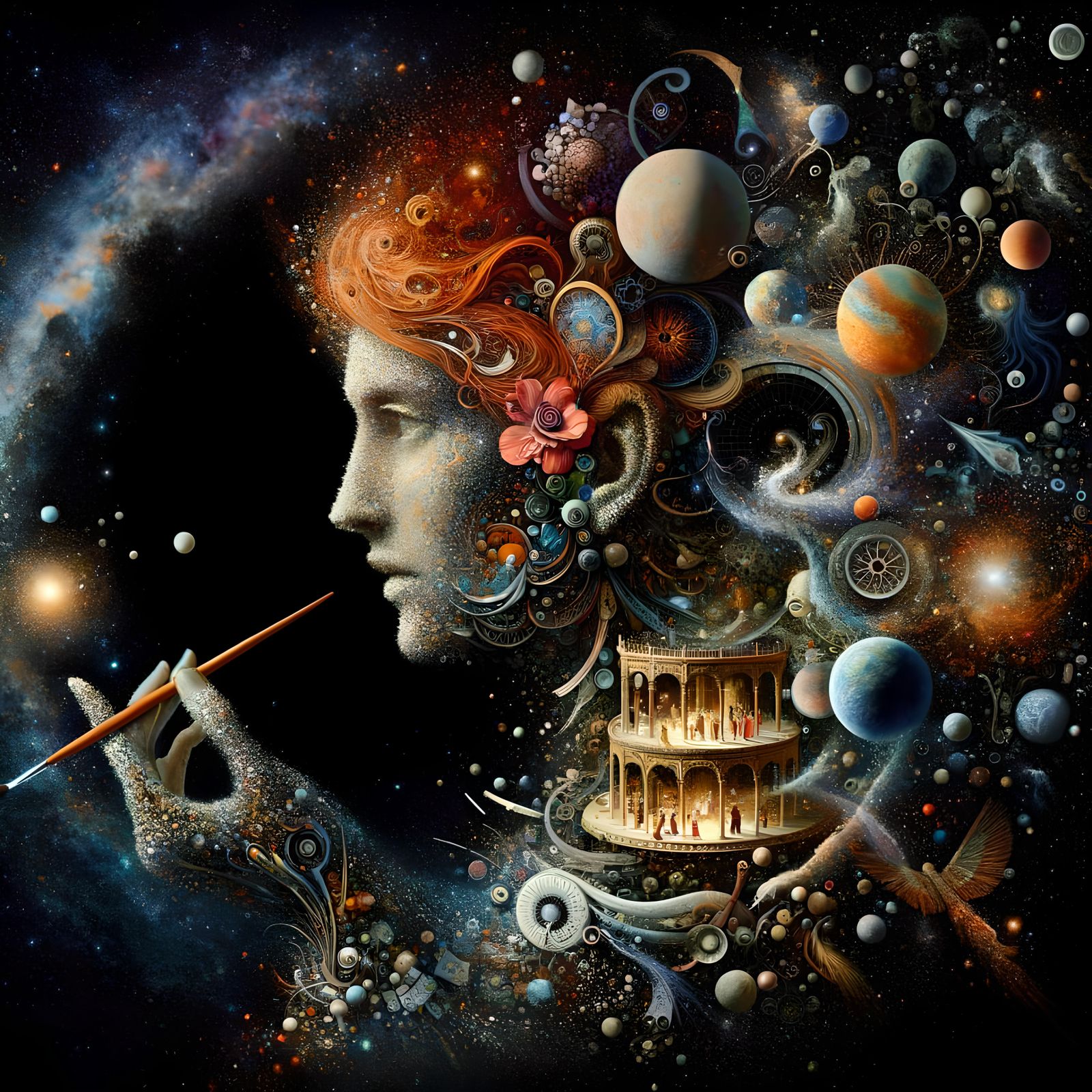 Colossal Woman Creates Universe with Love