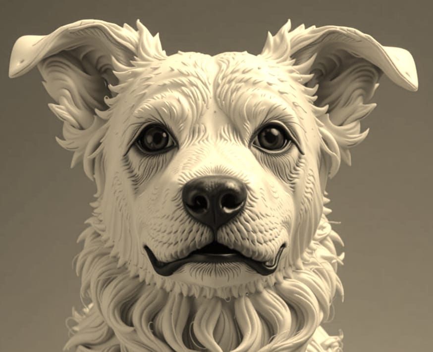 German Shepherd in Intricate Resin Art