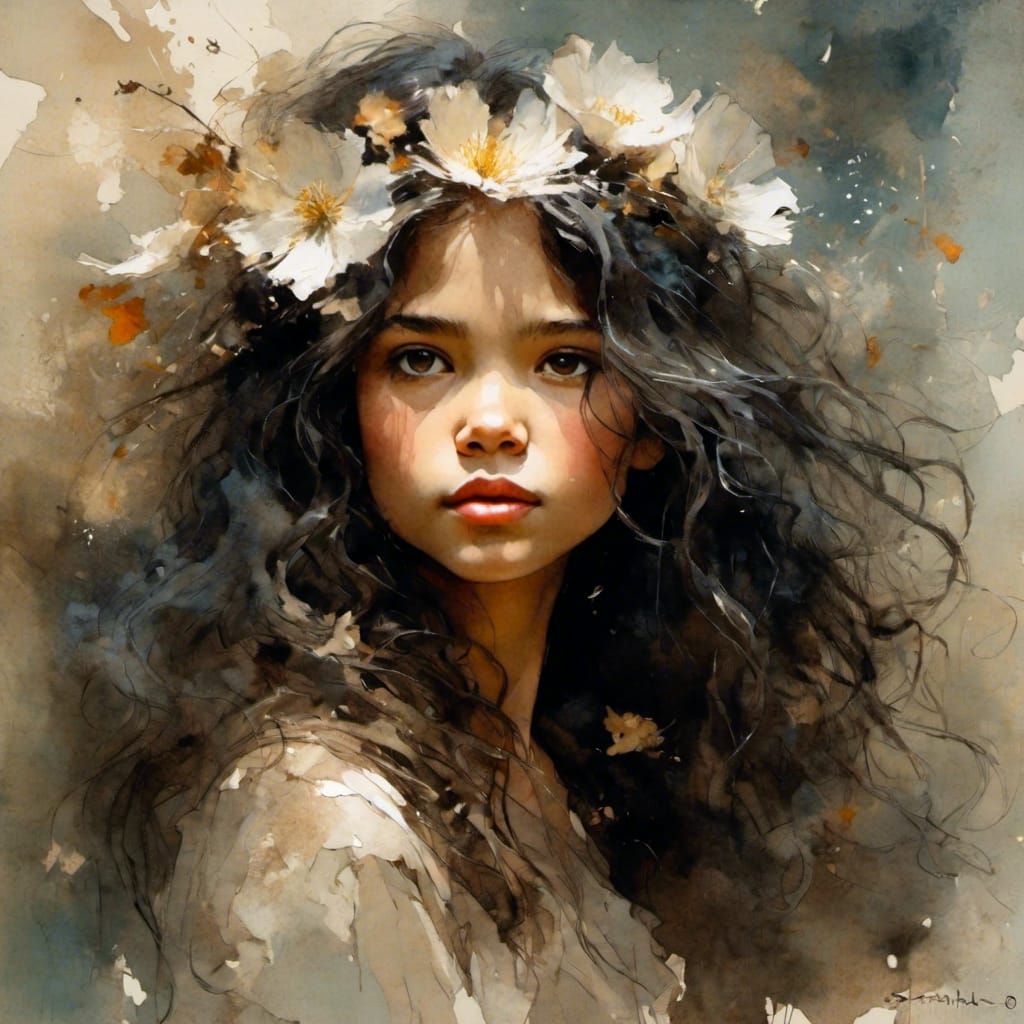 Flowerrg in her Hair