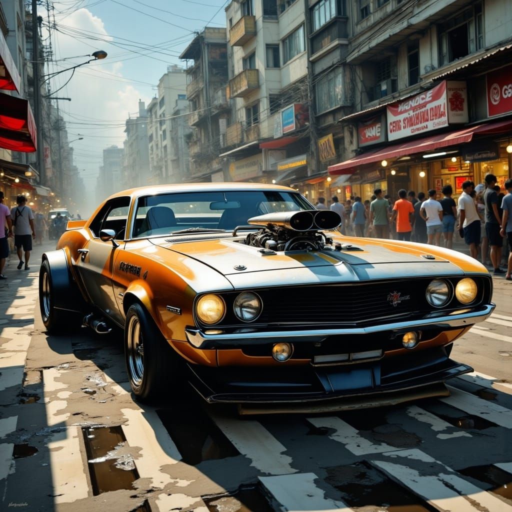 Raw, Gritty Custom Car in Vibrant Caracas Streets
