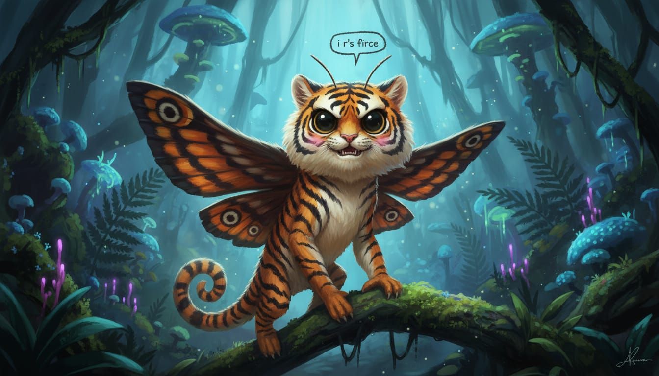 Moth Mimics Tiger Stripes in Fantastical Jungle