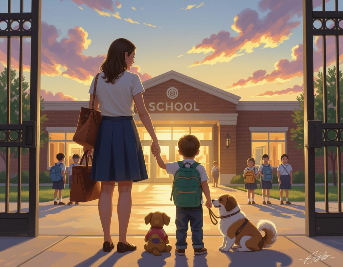 First day of school. Frozen at the gates   (variant edition)