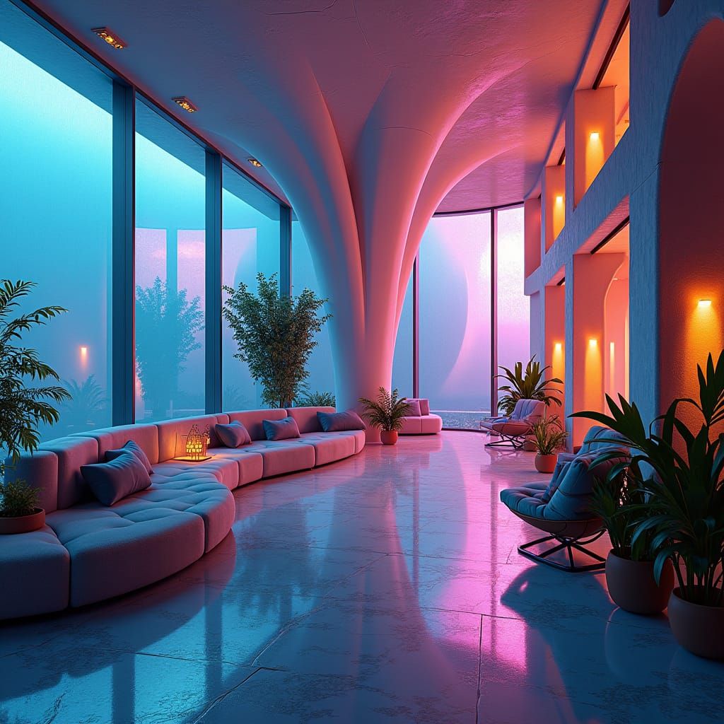 Futuristic Penthouse Design in High-Contrast Style