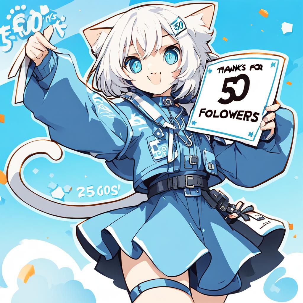 Anime Cat Girl Thanks Followers