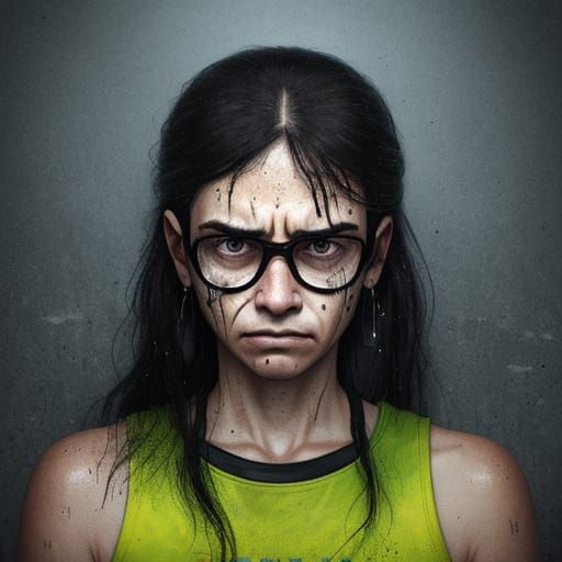 Worn Faces in Daily Grind, AI Art