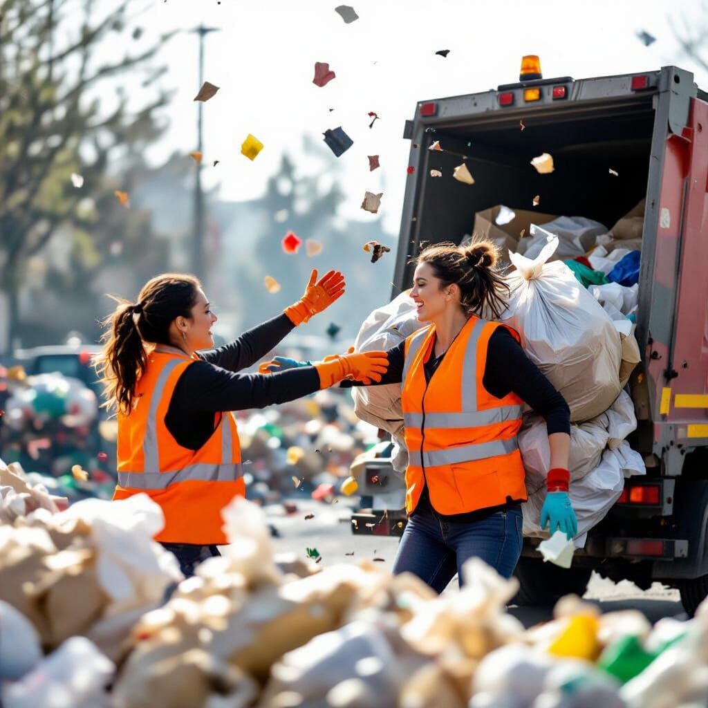 Garbage Truck Hopper Scene in High Resolution