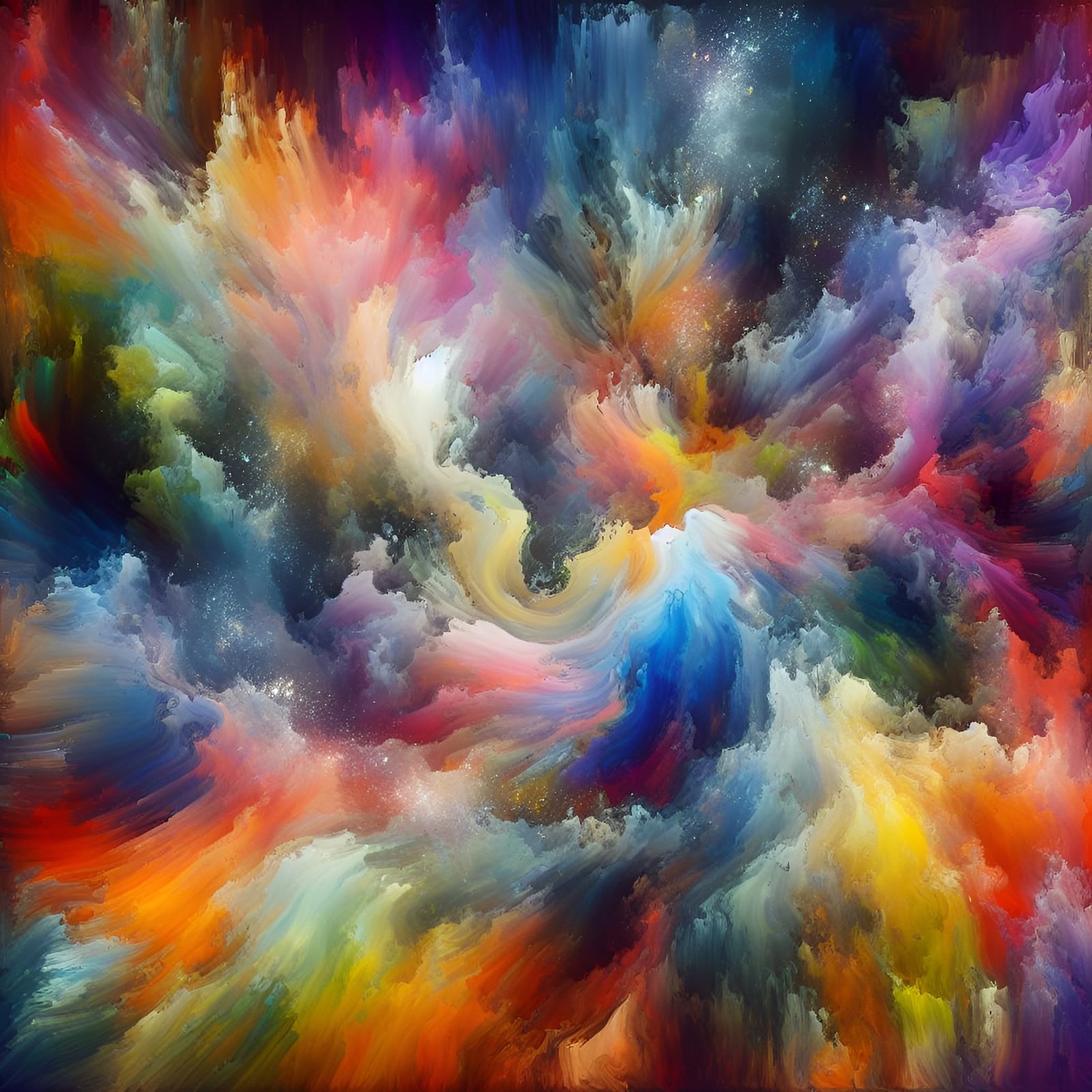 Abstract Vivid Colors Creating Mysterious Forms