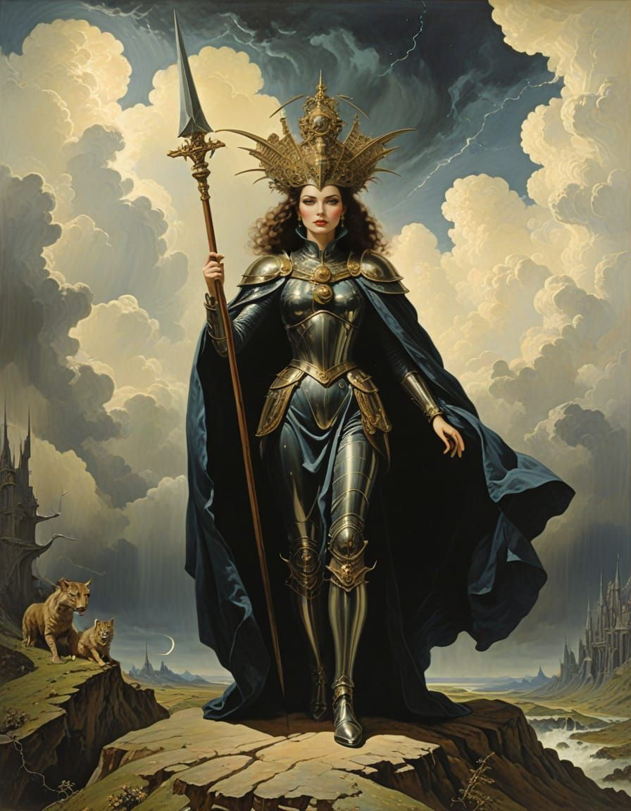 Stormy Queen in Retro Fantasy Style
