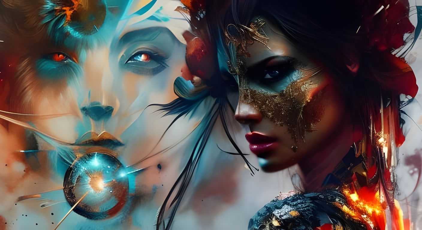 Dynamic Fire Tattoo Portrait in Hyperdetailed Style