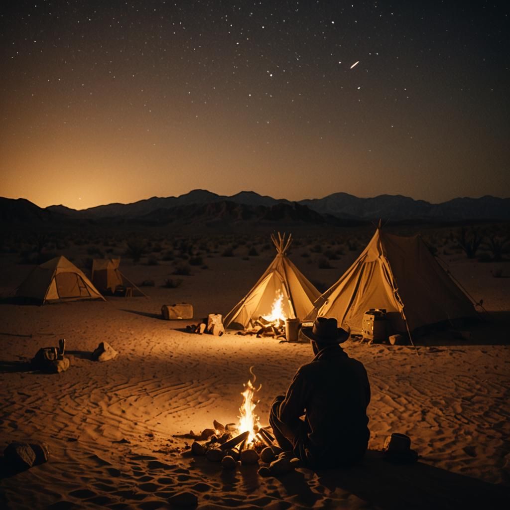 Golden Desert Solitude, Cinematic Western Mood