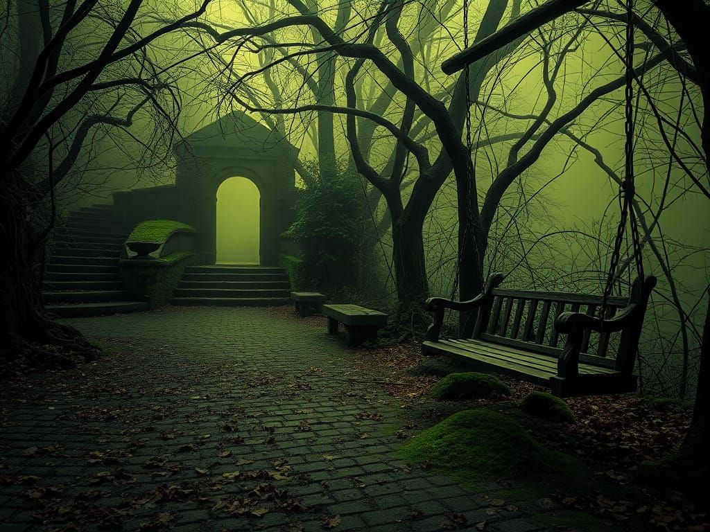Terrifying Abandoned Garden with Mossy Swing