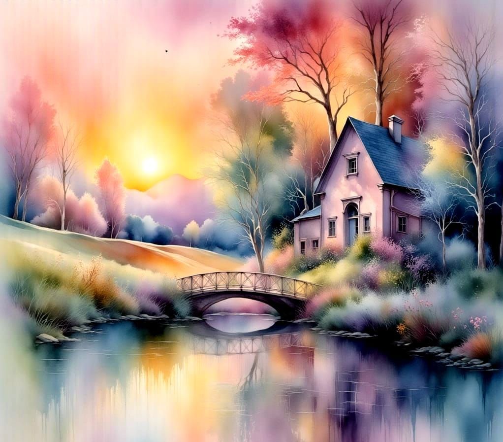 Ethereal Misty Mornings at Sunset