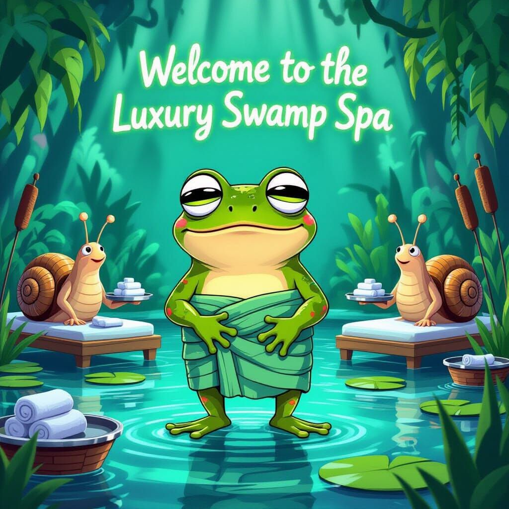 Bewildered Frog at Luxury Swamp Spa