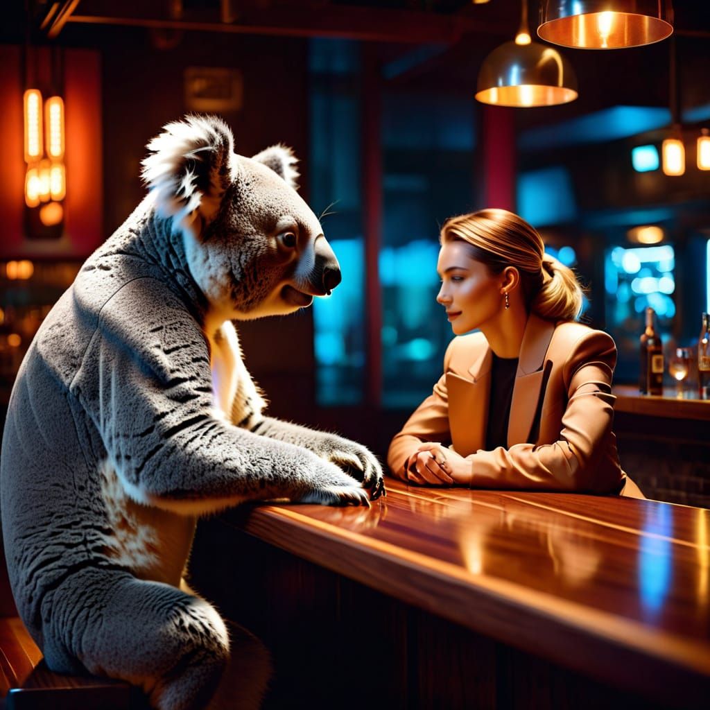 Romantic Evening in a Futuristic Speakeasy