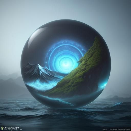 Tsunami in Magical Sphere, Digital Matte Painting