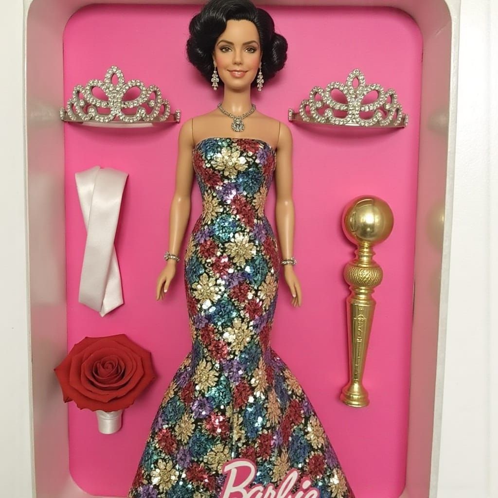 Glamorous Barbie-Type Doll in a Blister Pack