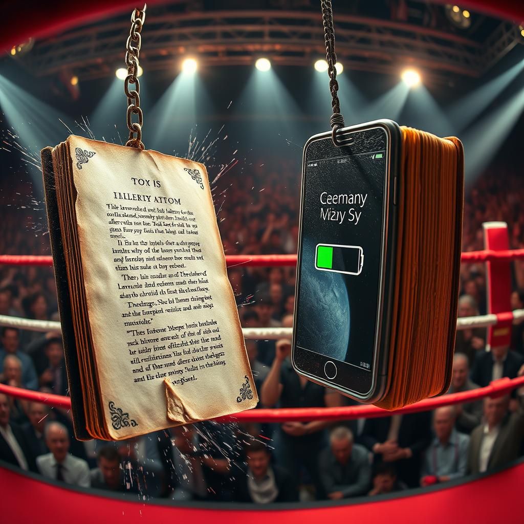 Antique Book Knocks Out Smartphone in Boxing Ring