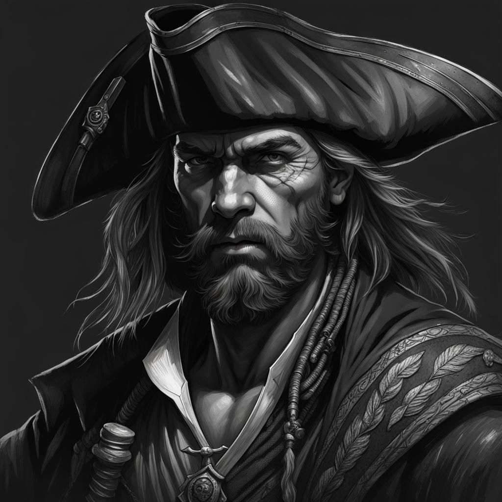Pirate Portrait in Dark Fantasy Style