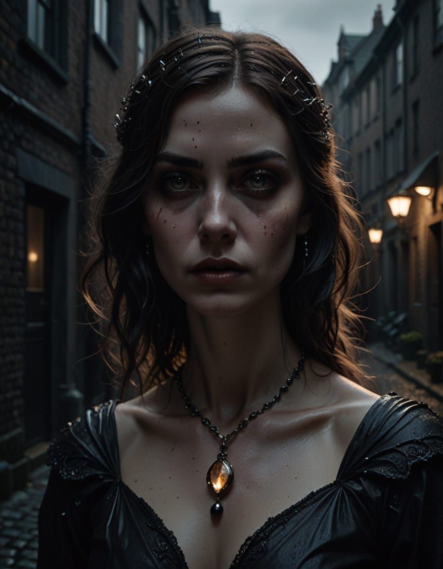 Gritty Gutterpearl Personification in Eerie Gothic Surrealis...