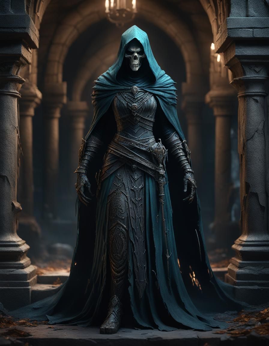 Cursed Crypt Wraith: Detailed Matte Painting