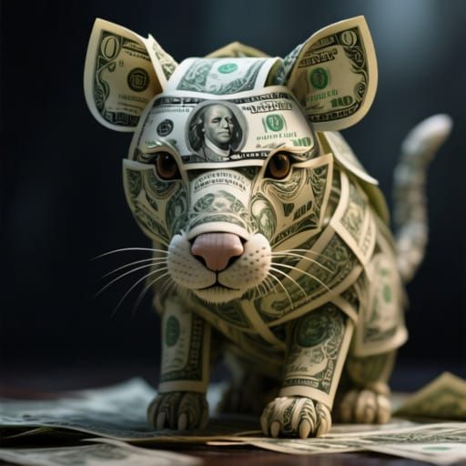 Hyperrealistic Animals Crafted from Currency