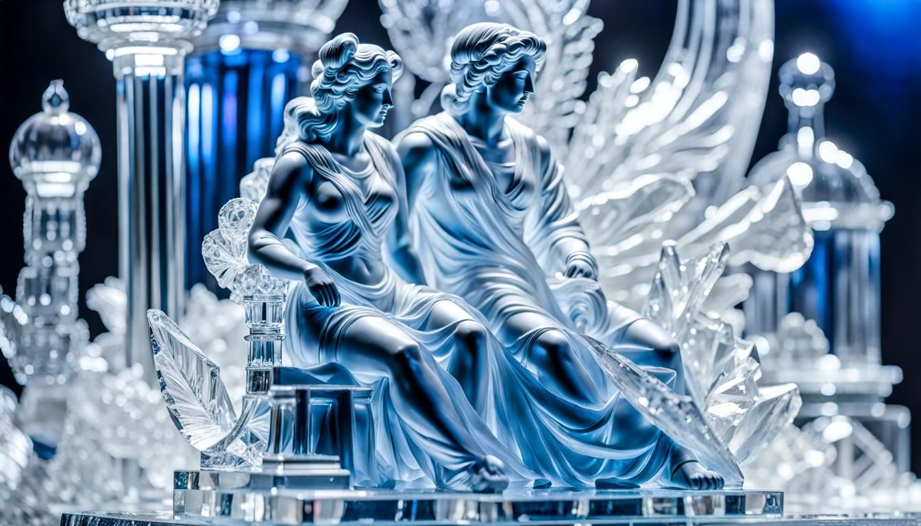 Apollo and Venus Ice Sculpture in Renaissance Style