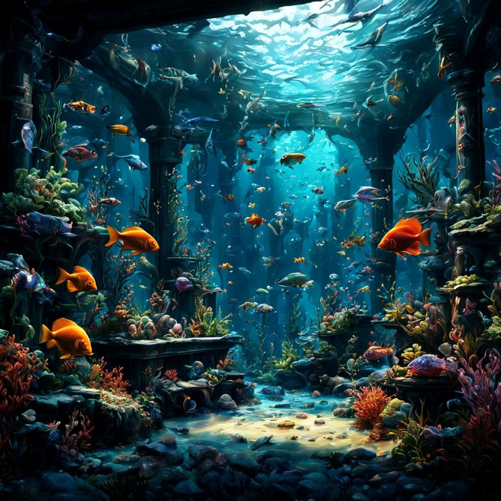 Lush Aquarium with Varied Aquatic Life